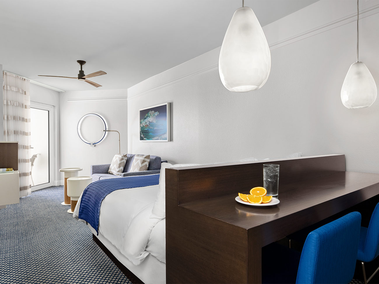 Marriott's Aruba Ocean Club Dining Room, Bed, & Living Room (Guestroom). Marriott's Aruba Ocean Club is located in Palm Beach,  Aruba.