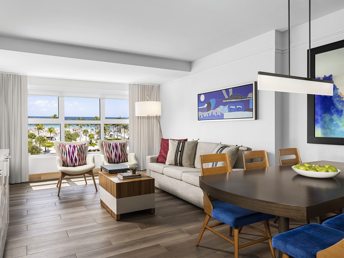 Marriott's Aruba Ocean Club Living Room (1- or 2-Bedroom Villa). Marriott's Aruba Ocean Club is located in Palm Beach,  Aruba.