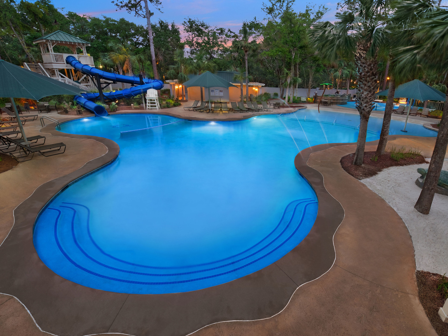 Marriott's Barony Beach Club Blues Lagoon Pool. Marriott's Barony Beach Club is located in Hilton Head Island, South Carolina United States.