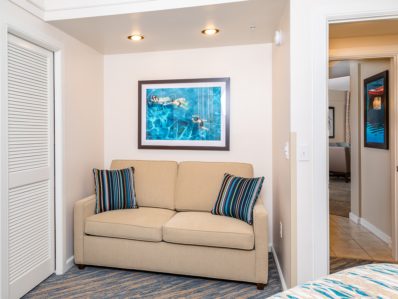 Marriott's Cypress Harbour Villa Bedroom/Pull-out Sofa. Marriott's Cypress Harbour is located in Orlando, Florida United States.