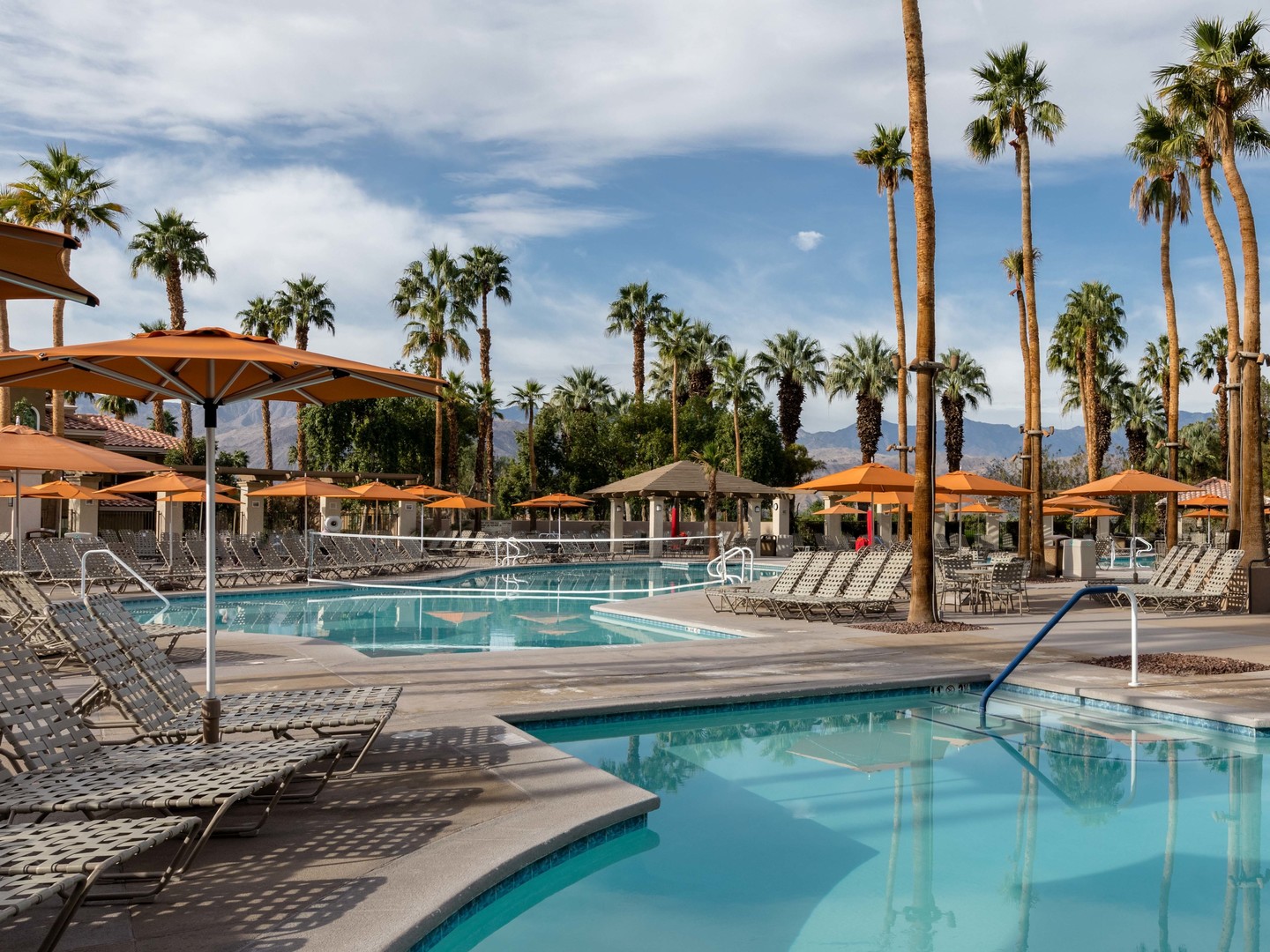 Marriott's Desert Springs Villas Pool. Marriott's Desert Springs Villas is located in Palm Desert, California United States.