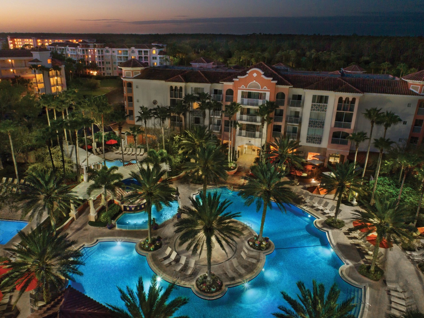 Marriott's Grande Vista Village Center Pool/Aerial View. Marriott's Grande Vista is located in Orlando, Florida United States.