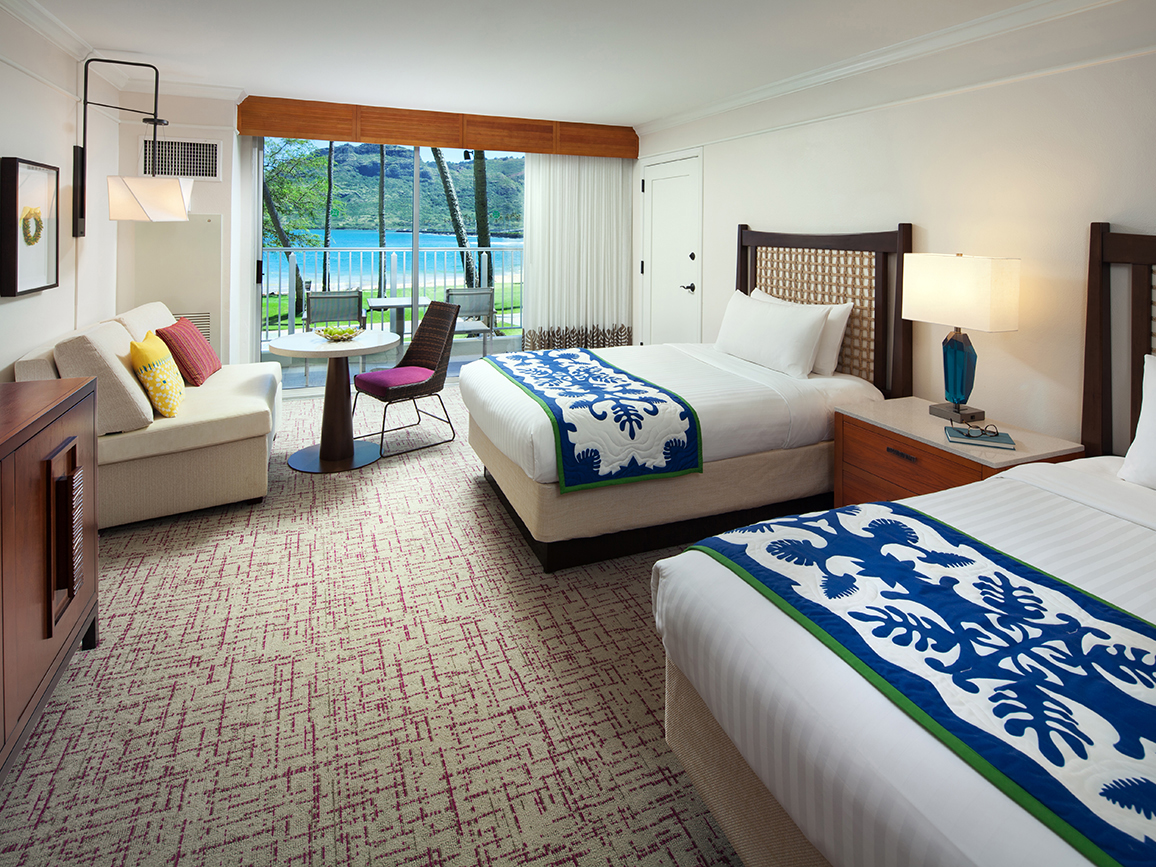 Marriott's Kaua‘i Beach Club Villa Double Guest Bedroom. Marriott's Kaua‘i Beach Club is located in Līhuʻe, Kaua‘i, Hawai‘i United States.
