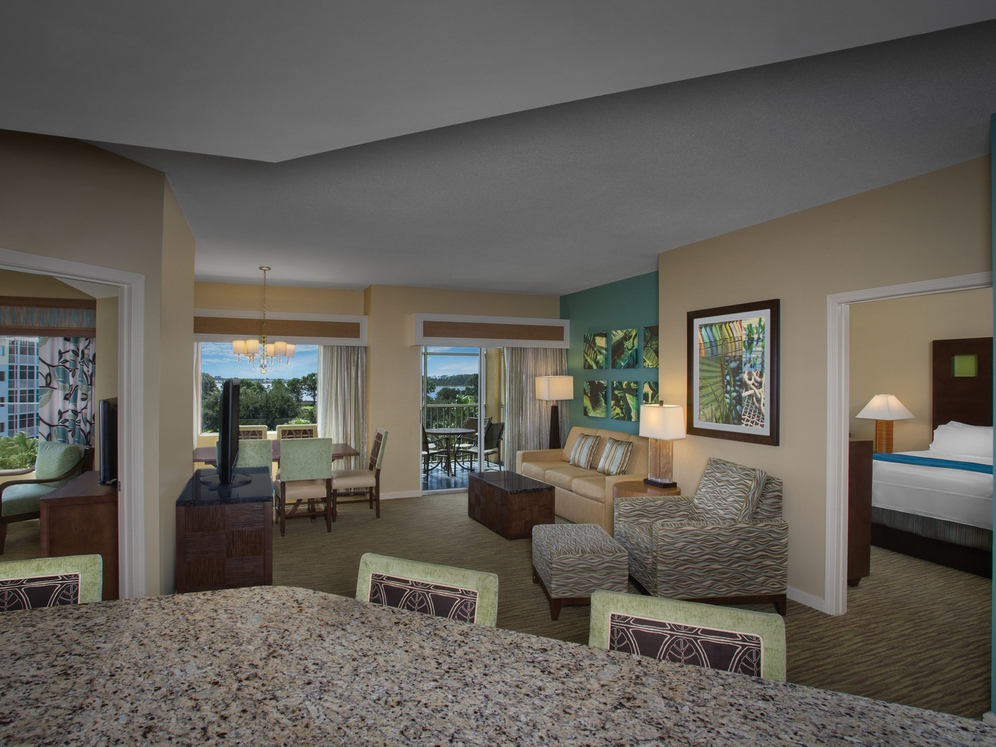 Marriott's Legends Edge at Bay Point Villa Living Room. Marriott's Legends Edge at Bay Point is located in Panama City, Florida United States.