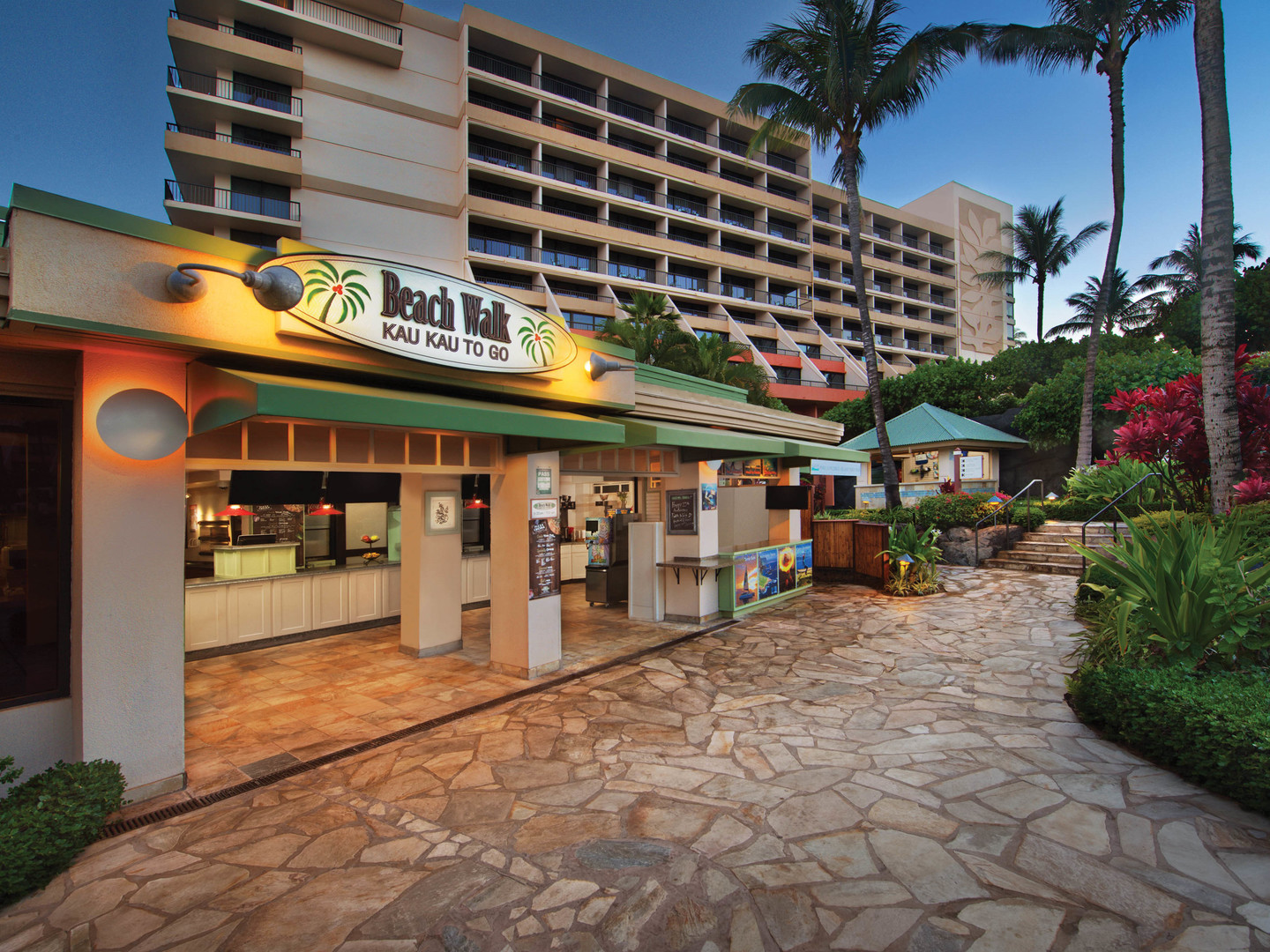 Marriott's Maui Ocean Club - Molokai, Maui, and Lanai Towers Beach Walk Kau Kau To Go. Marriott's Maui Ocean Club - Molokai, Maui, and Lanai Towers is located in Lāhainā, Maui, Hawai‘i United States.