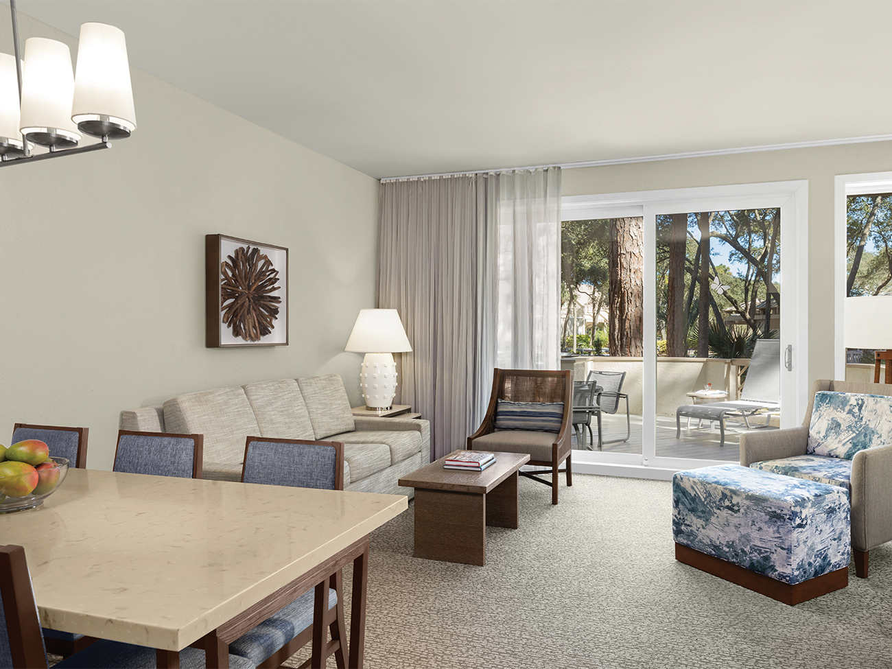 Marriott's Monarch Villa Living Room and Dining Room. Marriott's Monarch is located in Hilton Head Island, South Carolina United States.