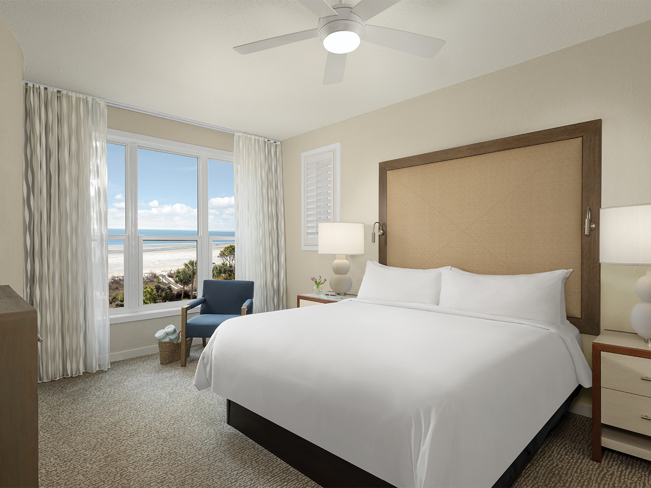 Marriott's Monarch Villa Master Bedroom, Ocean View. Marriott's Monarch is located in Hilton Head Island, South Carolina United States.