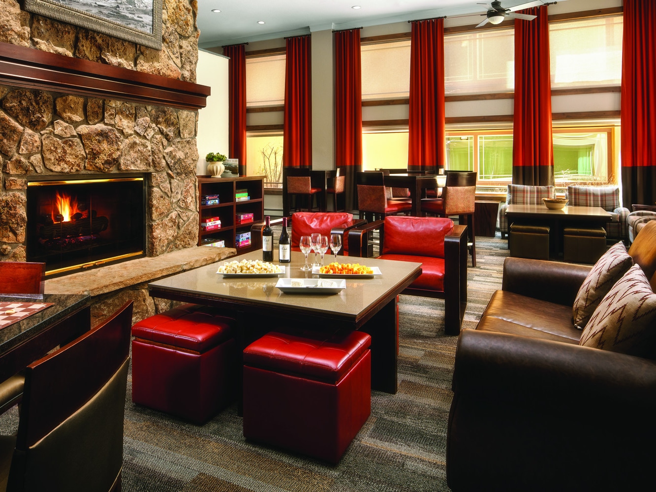 Marriott's Mountain Valley Lodge Fireside Lounge. Marriott's Mountain Valley Lodge is located in Breckenridge, Colorado United States.