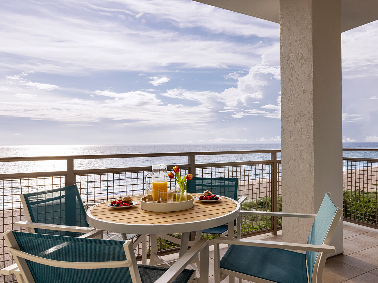 Marriott's Oceana Palms Ocean Front Balcony. Marriott's Oceana Palms is located in Riviera Beach, Florida United States.