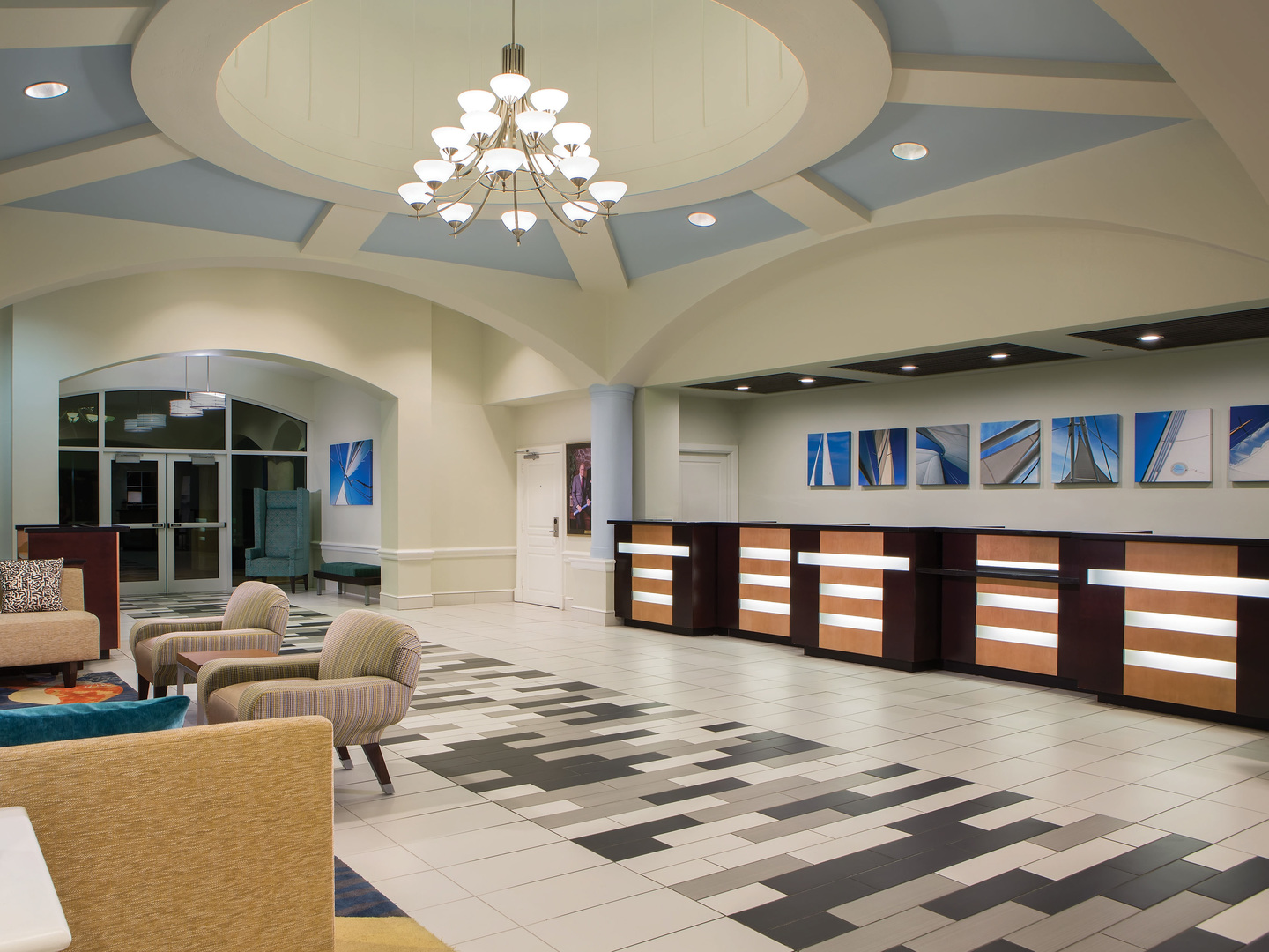 Marriott's Ocean Pointe Lobby. Marriott's Ocean Pointe is located in Palm Beach Shores, Florida United States.
