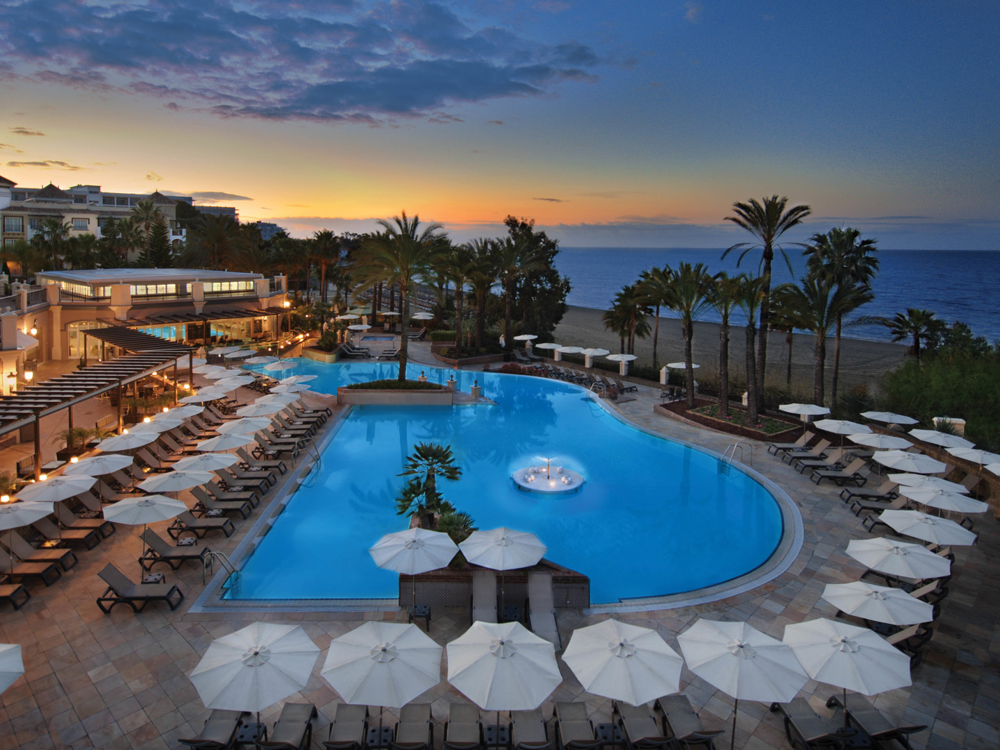 Marriott's Playa Andaluza Aerial View LaFuente Pool. Marriott's Playa Andaluza is located in Estepona,  Spain.