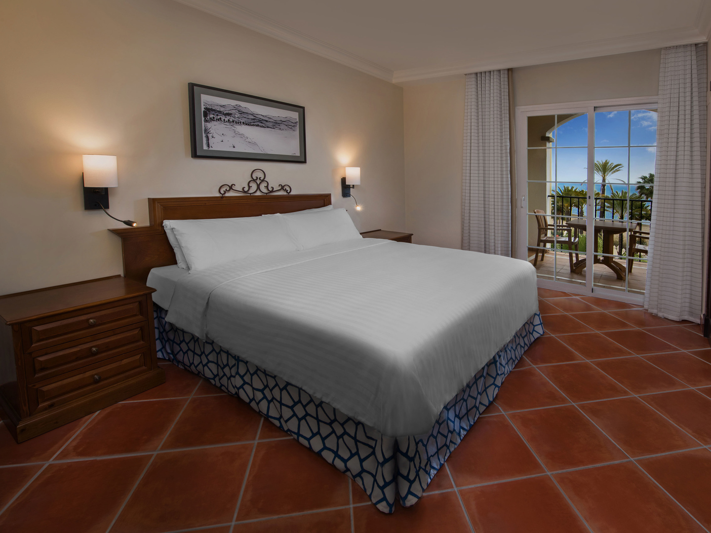 Marriott's Playa Andaluza Villa Guest Bedroom. Marriott's Playa Andaluza is located in Estepona,  Spain.