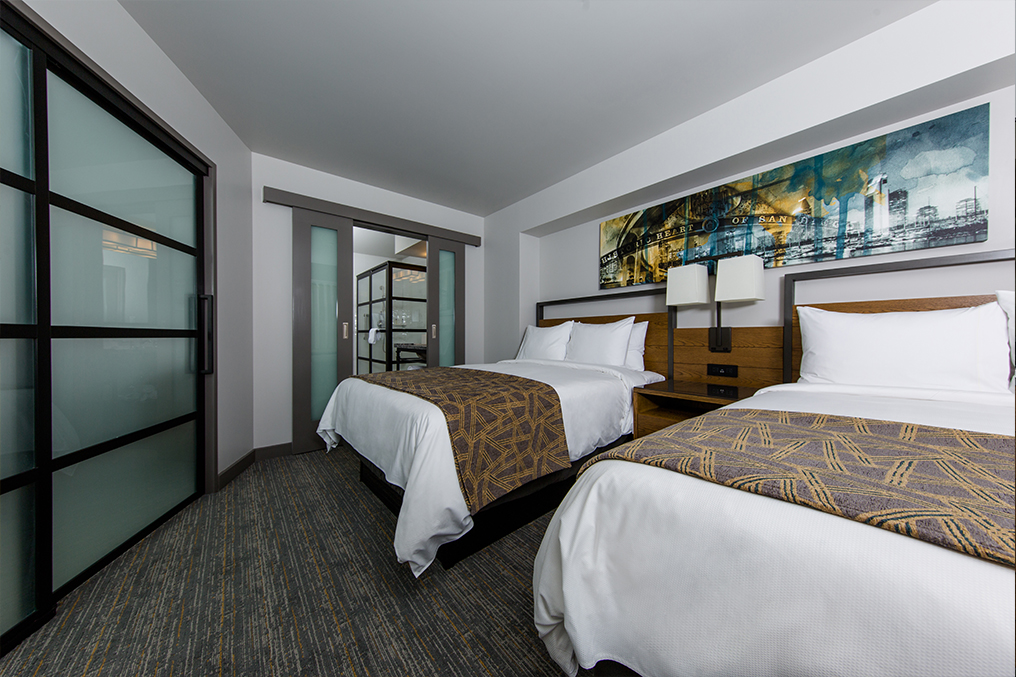 Marriott Vacation Club Pulse<span class='trademark'>®</span>, San Diego Double Double Suite Bedroom. Marriott Vacation Club Pulse<span class='trademark'>®</span>, San Diego is located in San Diego, California United States.
